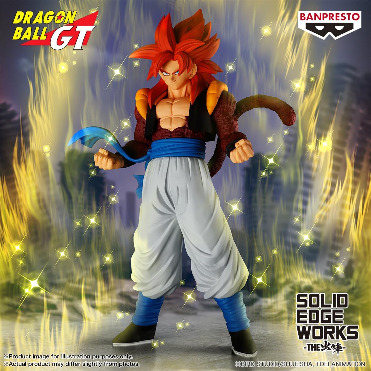 Dragon Ball GT figurine with glowing effects and Banpresto branding