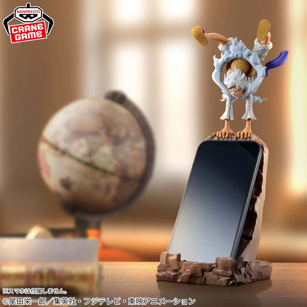 One Piece Monkey D Luffy Gear 5 Fig Life Mobile Phone Stand 10cm Banpresto