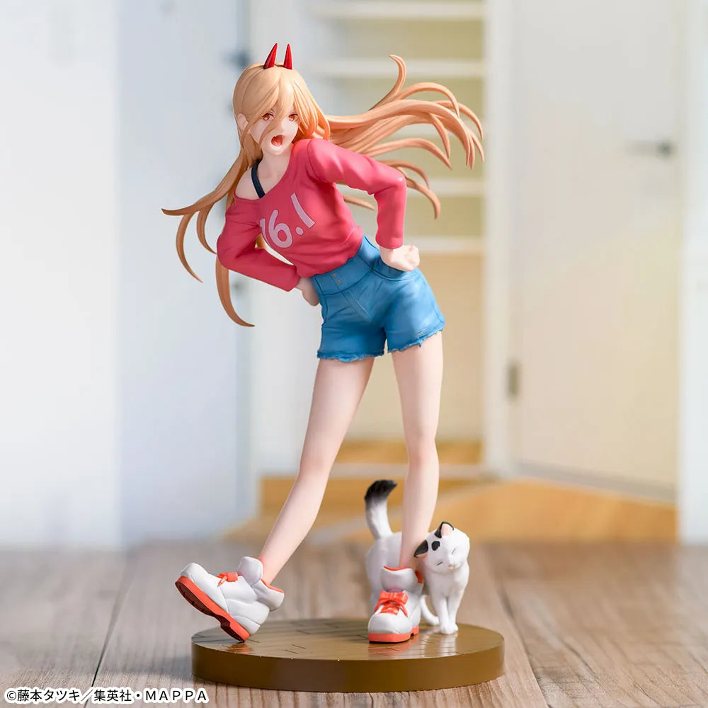 Chainsaw Man Power Luminasta Figure with Meowy 22cm SEGA