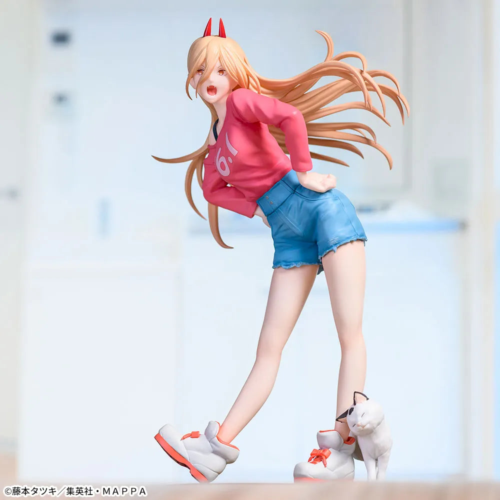 Chainsaw Man Power Luminasta Figure with Meowy 22cm SEGA