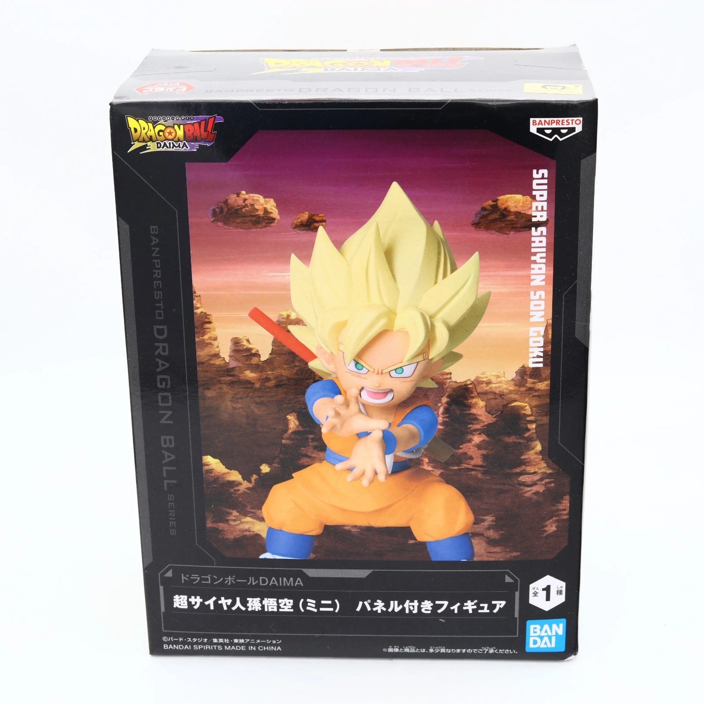 Dragon Ball Daima Super Saiyan Son Goku Mini Figure with Panel 13cm Banpresto