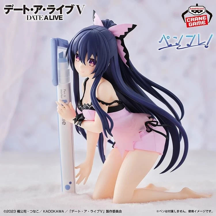 Figurine of a character from 'Date A Live' with long dark hair and pink outfit, holding a pen.